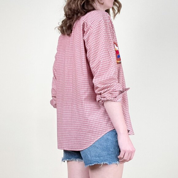 Vintage Embroidered Cowboy Boot Shirt Coastal Cowgirl Western Rodeo Top Blouse - Picture 5 of 13